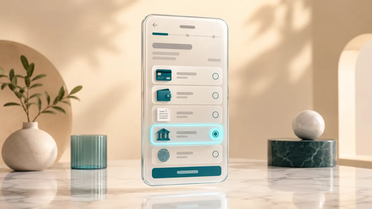 Shopware-Checkout auf dem Smartphone mit Auswahl mehrerer Zahlungsarten wie Kreditkarte, Kauf auf Rechnung, Lastschrift und mobilem Bezahlen